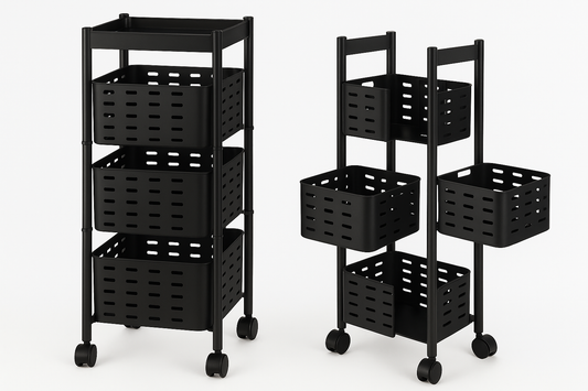 MULTI-TIER ROLLING STORAGE CART WITH BASKETS