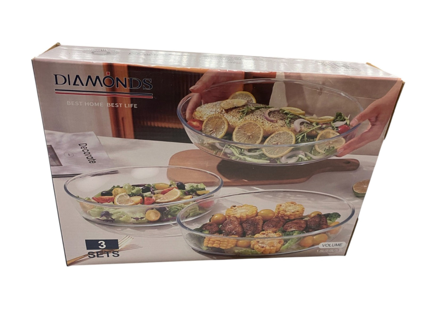 CLEAR GLASS MIXING BOWL SET – MULTI-PURPOSE KITCHEN SERVING BOWLS