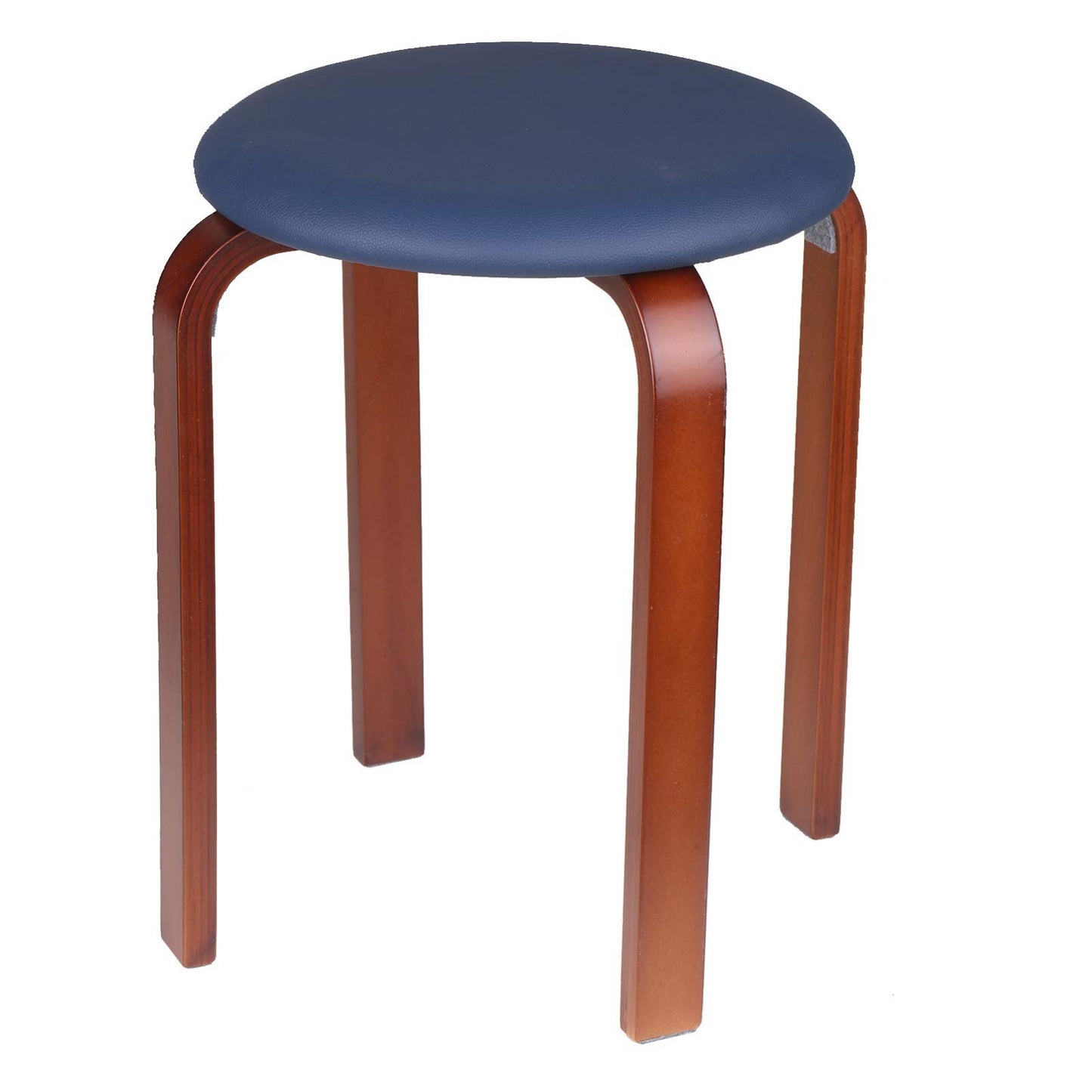 STACKABLE WOODEN PADDED STOOL SET WITH SPACE-SAVING DESIGN