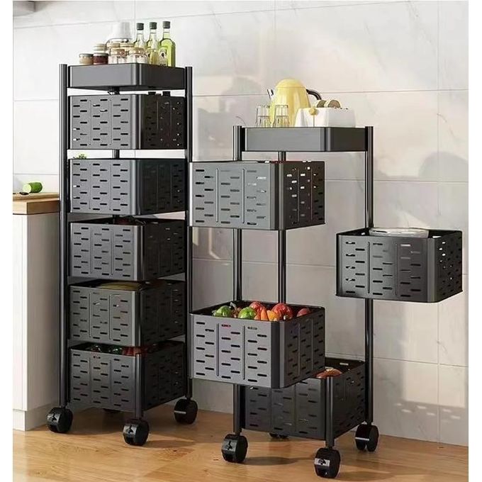 MULTI-TIER ROLLING STORAGE CART WITH BASKETS