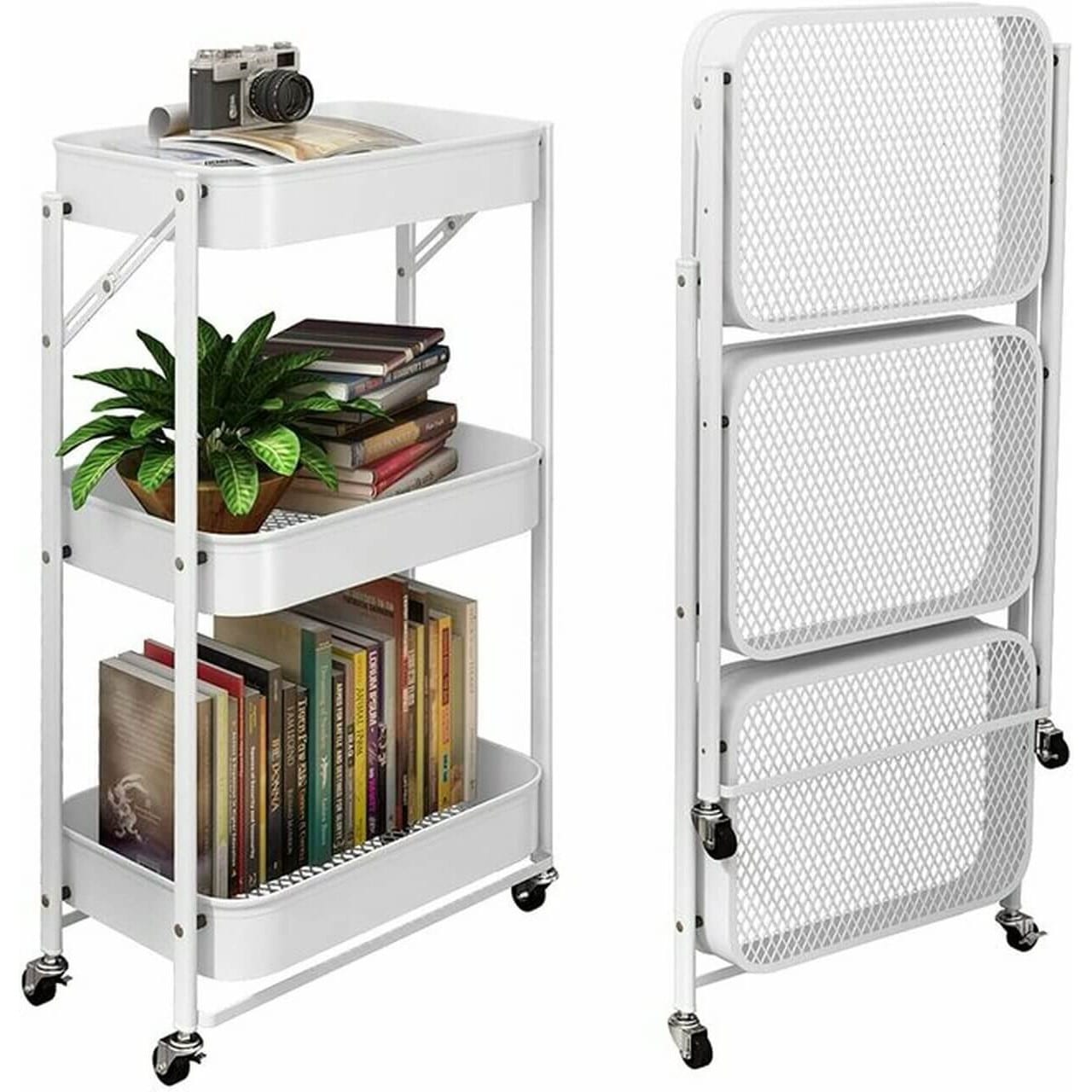 FOLDABLE ROLLING STORAGE CART WITH WHEELS