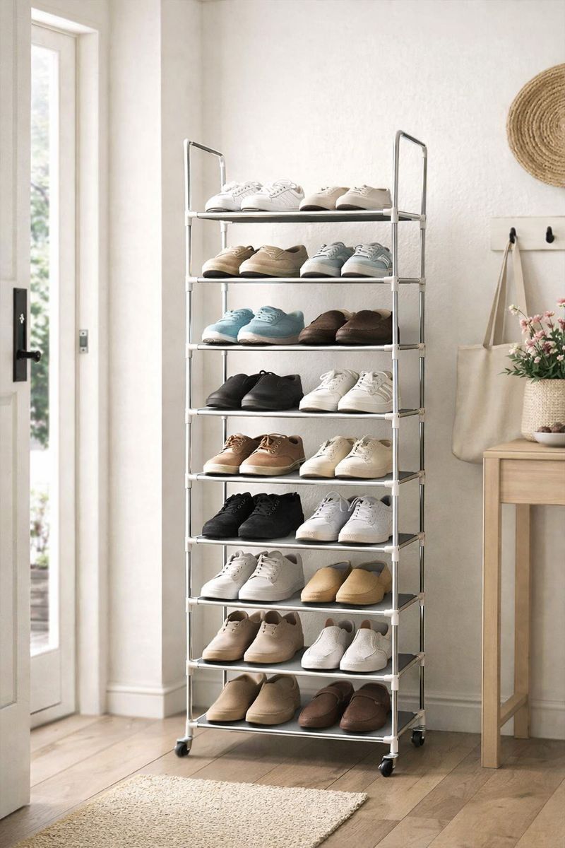 MULTI-TIER ROLLING SHOE STORAGE RACK