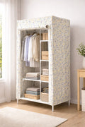 PORTABLE FABRIC WARDROBE WITH COVER  Description:
