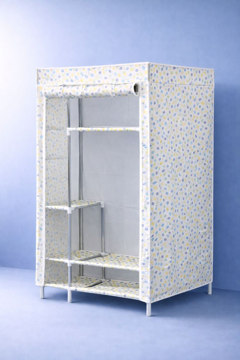 PORTABLE FABRIC WARDROBE WITH COVER  Description: