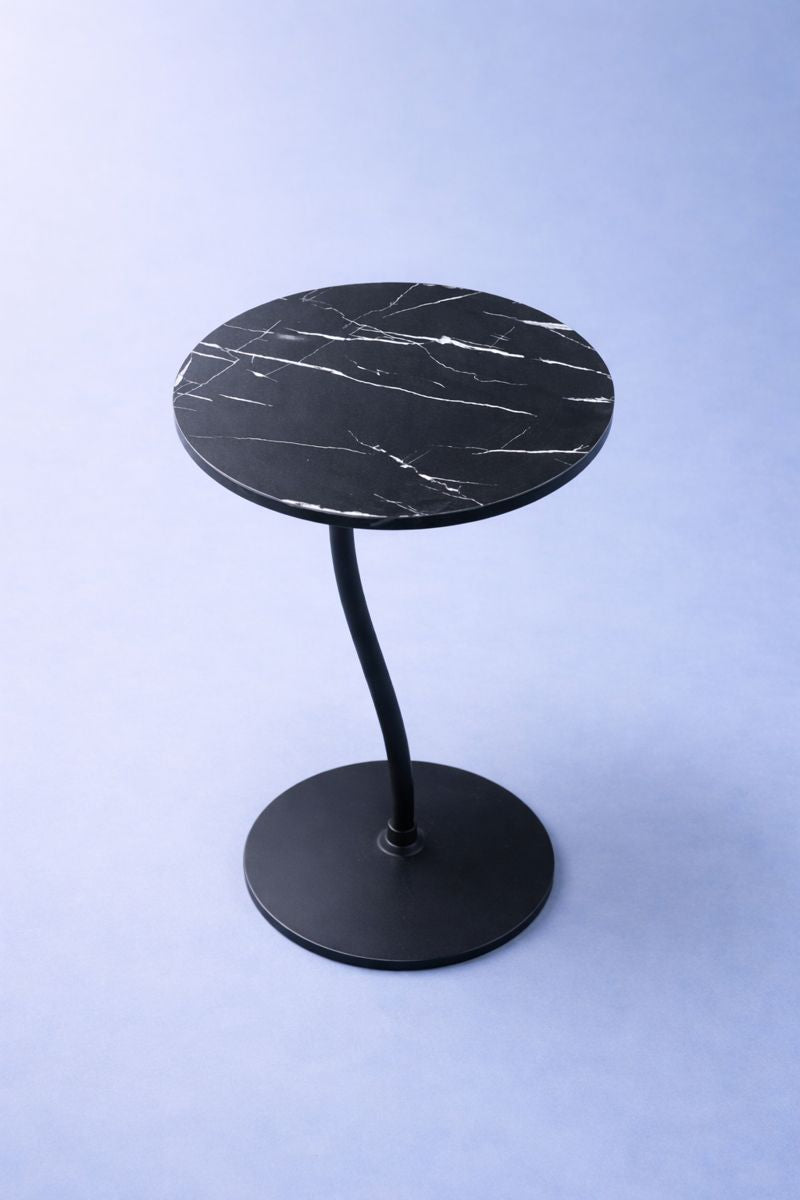 MODERN BLACK MARBLE SIDE TABLE