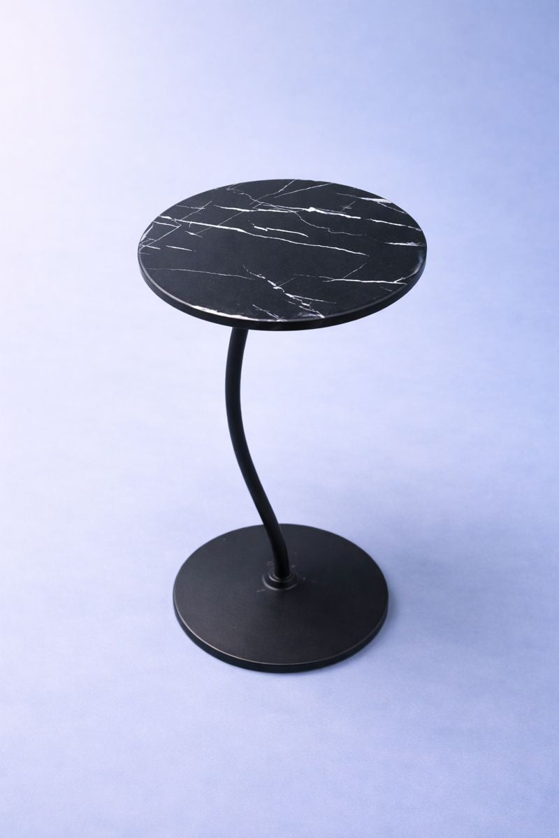MODERN BLACK MARBLE SIDE TABLE