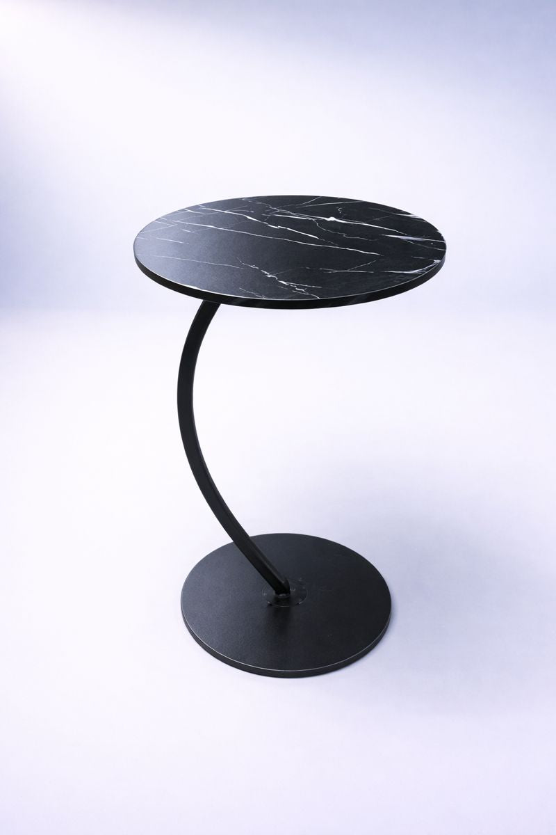 MODERN BLACK MARBLE SIDE TABLE