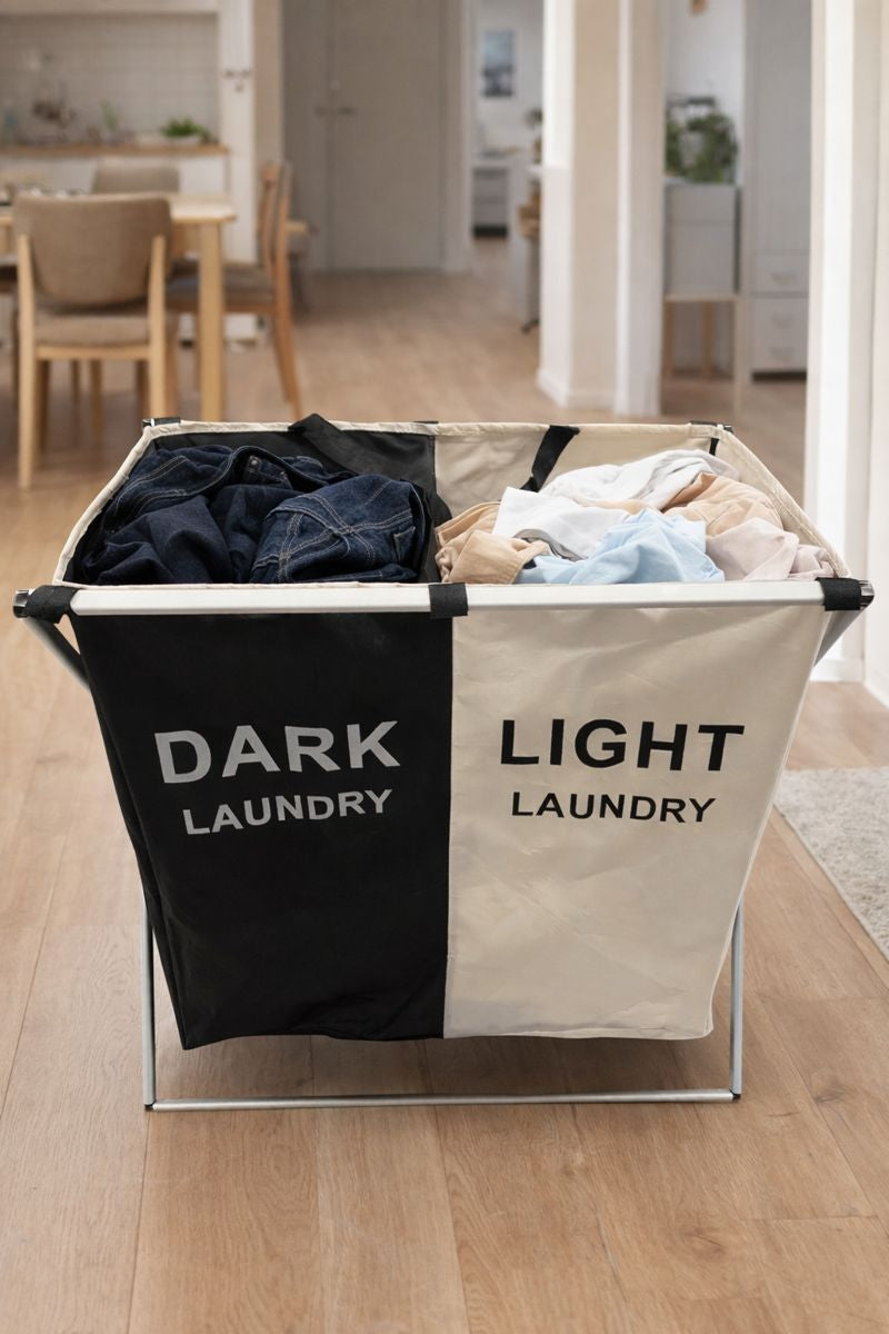 DUAL COMPARTMENT LAUNDRY SORTER HAMPER