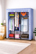 Portable Fabric Wardrobe Closet with Zip Cover, Hanging Rail & Shelves – Dustproof Clothes Storage Organizer