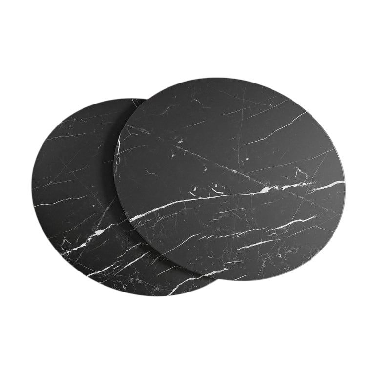 Black Marble Nesting Coffee Tables – Set of 2