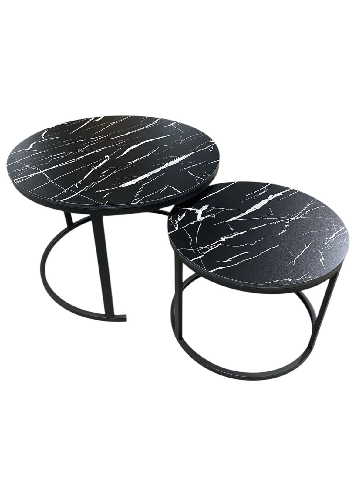 Black Marble Nesting Coffee Tables – Set of 2