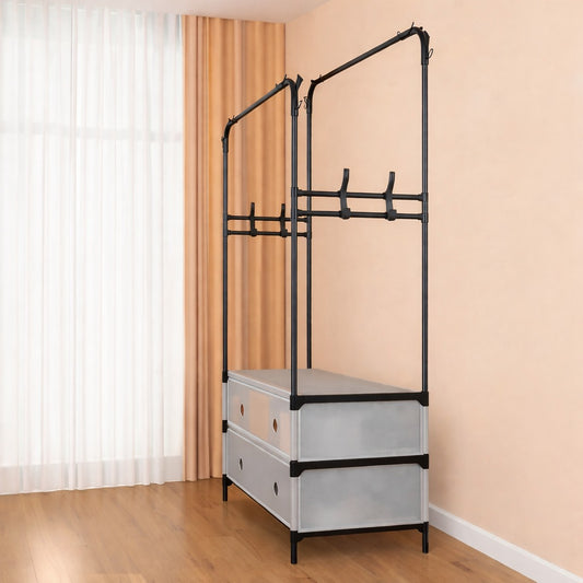 MINIMALIST CLOTHING RACK ORGANIZER WITH SOFT PASTEL AESTHETIC