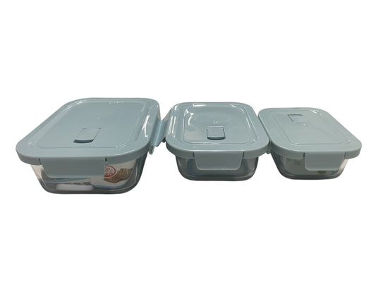 3 PIECE AIRTIGHT FOOD STORAGE CONTAINER SET WITH LOCKING LIDS – BPA FREE STACKABLE KITCHEN STORAGE