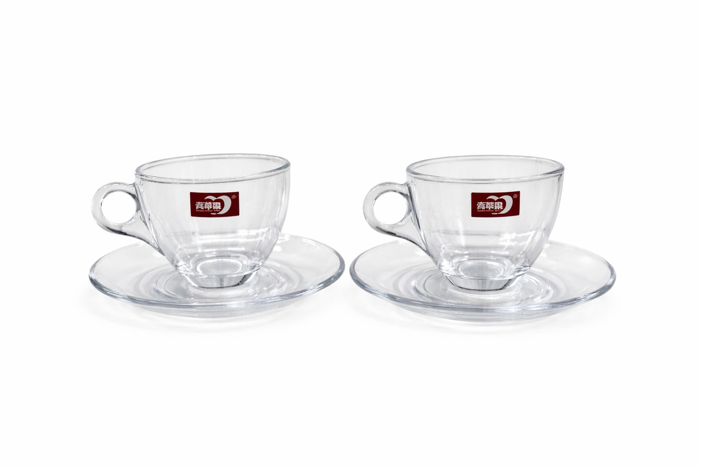 Deli Glass Coffee Cup & Saucer Set – 12 Pieces Transparent Tea & Coffee Serving Set