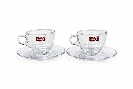 Deli Glass Coffee Cup & Saucer Set – 12 Pieces Transparent Tea & Coffee Serving Set