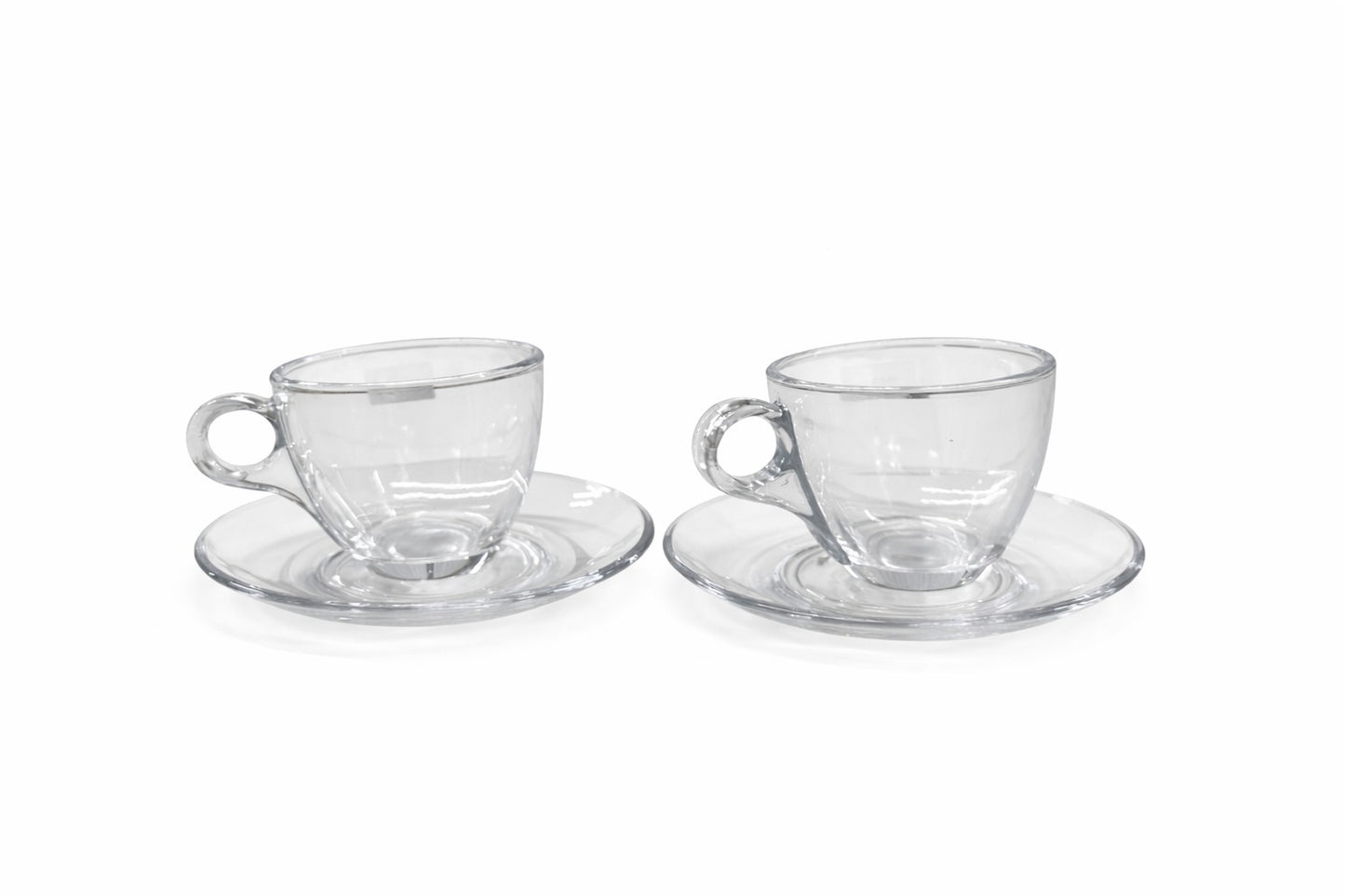 Deli Glass Coffee Cup & Saucer Set – 12 Pieces Transparent Tea & Coffee Serving Set