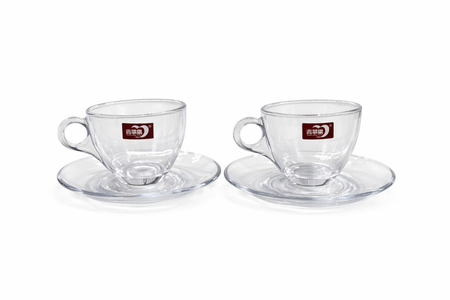 Deli Glass Coffee Cup & Saucer Set – 12 Pieces Transparent Tea & Coffee Serving Set