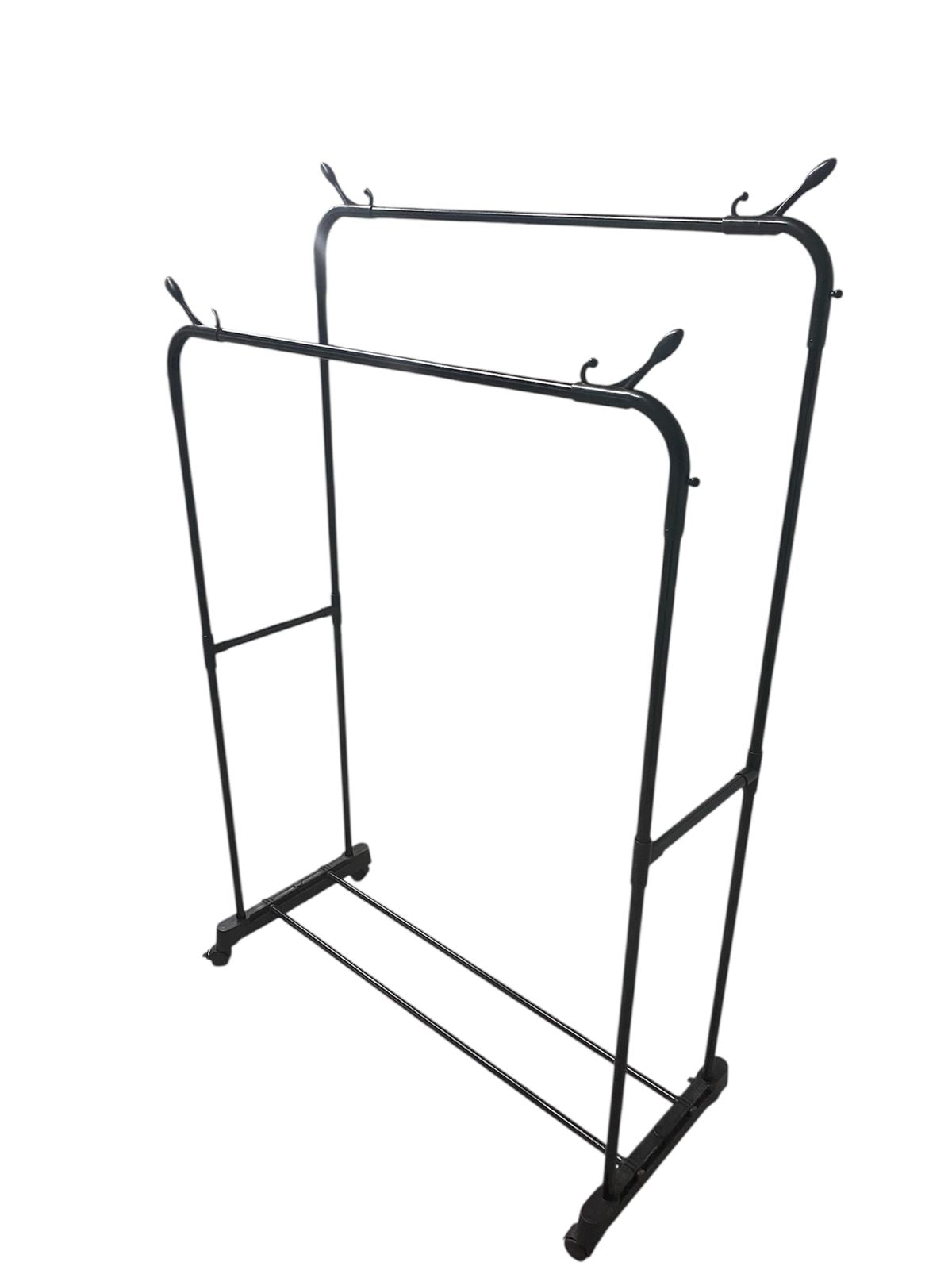DOUBLE RAIL ROLLING GARMENT RACK