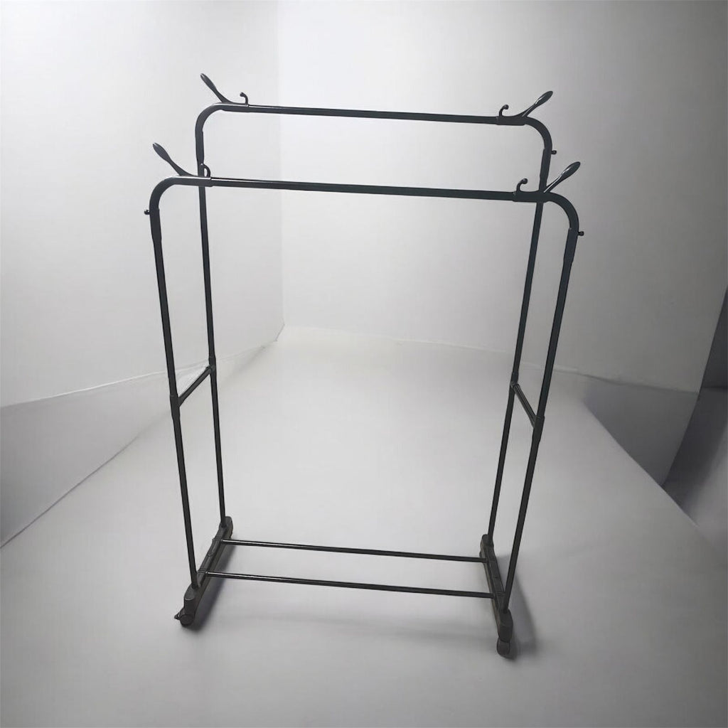 DOUBLE RAIL ROLLING GARMENT RACK
