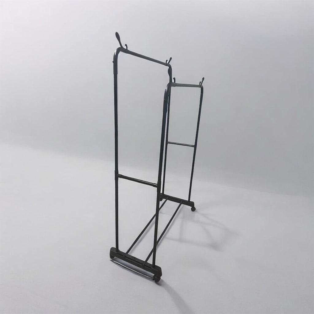 DOUBLE RAIL ROLLING GARMENT RACK