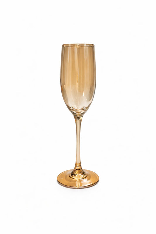 Red Cherry Gold Goblet Glass Set – 6 Pieces (180 ml) Elegant Champagne & Beverage Glasses