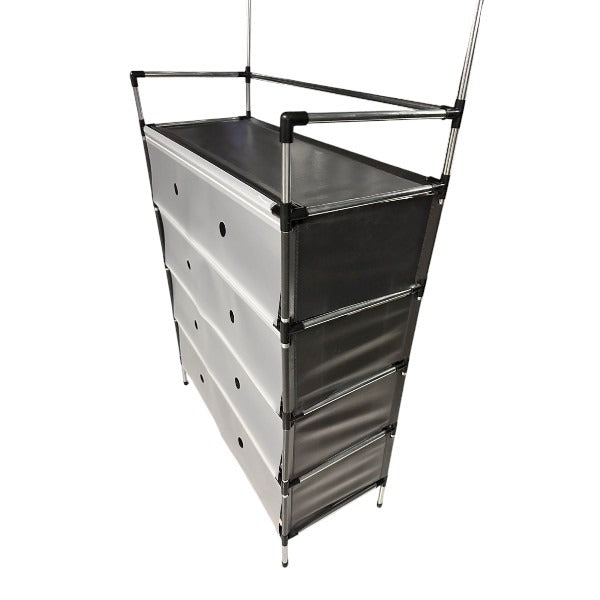 Multi-Functional Hall Tree Coat Rack with Hooks, Shelf & Fabric Drawers