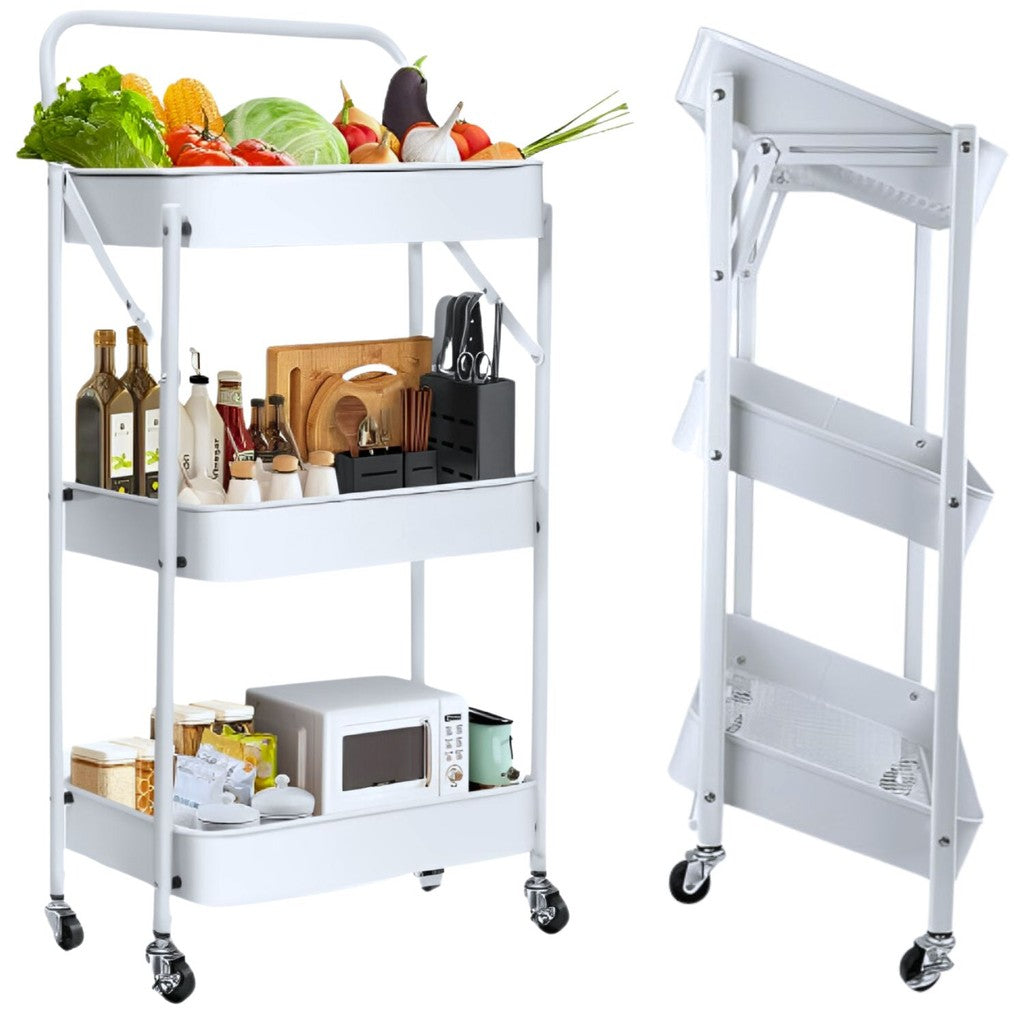 FOLDABLE ROLLING STORAGE CART WITH WHEELS